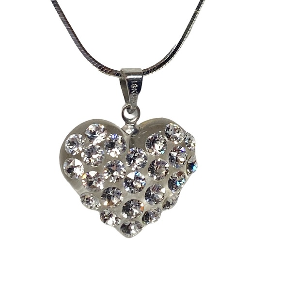 Acrylic Crystal Heart Necklace Embellished With Genuine “Crystal Stone Elements” - Picture 9 of 12